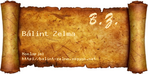 Bálint Zelma névjegykártya